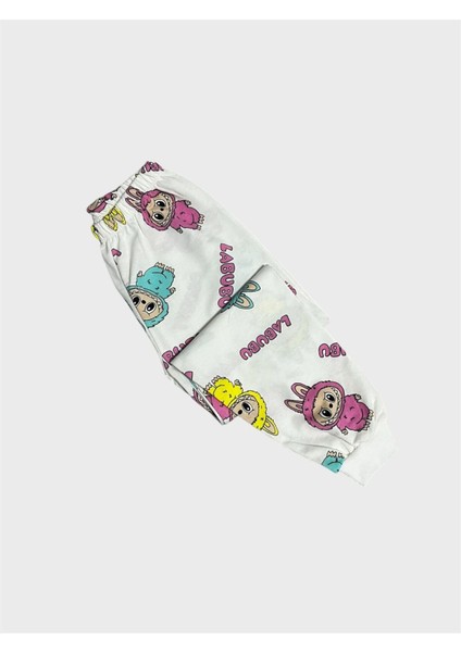 Kız Çocuk Pamuklu Beyaz Labubu Desenli Uzun Kollu Mevsimlik Pijama Takımı indirimleri