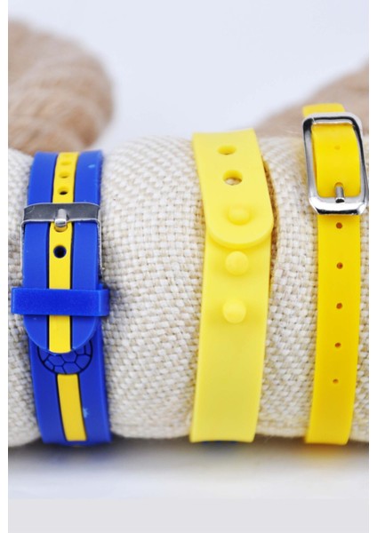 Sarı Lacivert Isme Özel Bileklik Fenerbahçe Yazılı Bileklikli Çocuk Taraftar Saati SU-1223 modelleri