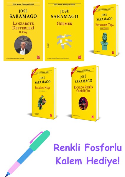 Jose Saramago 5 Kitap Seti + Fosforlu Kalem Hediye