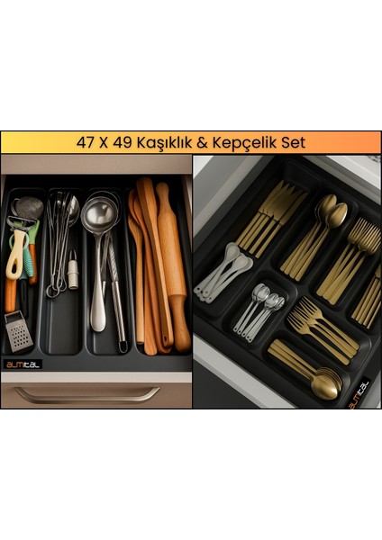 47X49 Kaşıklık ve Kepçelik 2'li Set 40X41CM ‘e Kadar Kesilebilir