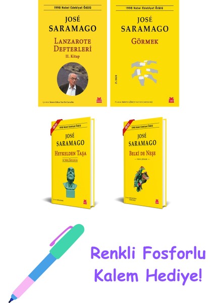 Jose Saramago 4 Kitap Seti + Fosforlu Kalem Hediye