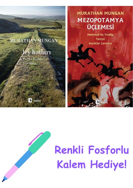 Murathan Mungan 2 Kitap Seti + Fosforlu Kalem Hediye