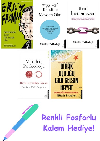 Müthiş Psikoloji 5 Kitap Seti + Fosforlu Kalem Hediye