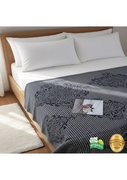 %100 Organic Pamuk Jakarlı - Estetik Zarif Nakış Işlemeli Terra Serisi Pike Takım(3renk Seçenneği)