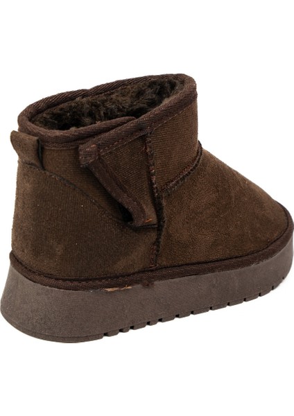 026 Kahverengi Süet Kürklü Kız Çocuk Bot modelleri