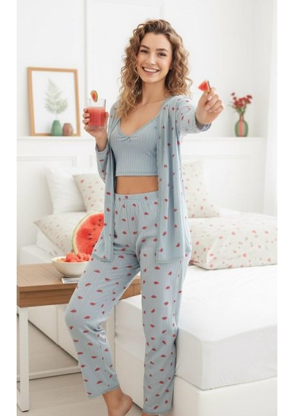 Karpuz Desenli Kadın Pijama Takımı