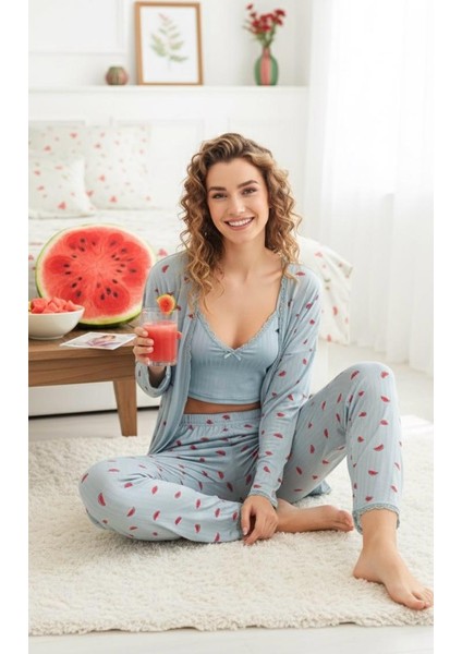Karpuz Desenli Kadın Pijama Takımı fiyatları
