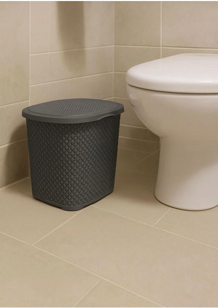 Gri Renkli Çok Amaçlı Çöp Kovası Toz Deterjan Saklama Kabı Deterjanlık 6 Litre
