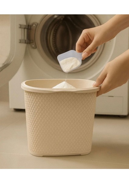 Bej Renkli Çok Amaçlı Çöp Kovası Toz Deterjan Saklama Kabı Deterjanlık 6 Litre fiyatları