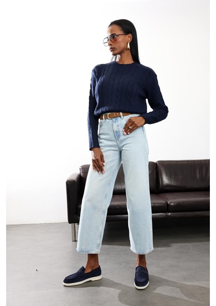 Buz Mavi Yüksek Bel Wide Leg Jean fiyatları