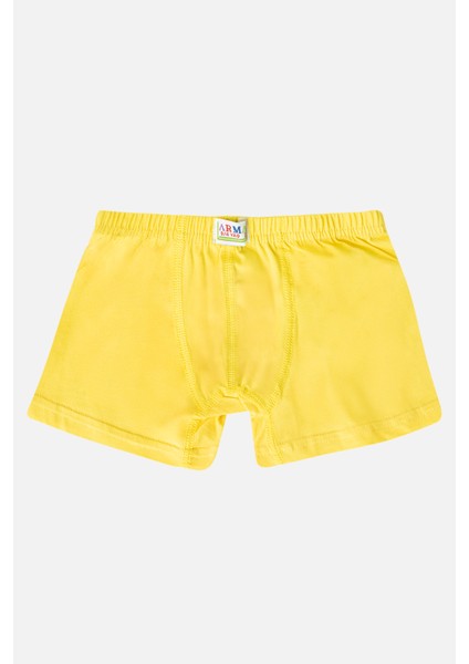 Erkek Çocuk Düz Pamuklu Likralı Renkli Boxer 6'lı Paket