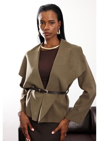 Haki Nubuk Kemerli Salaş Ceket 0645 fırsatları