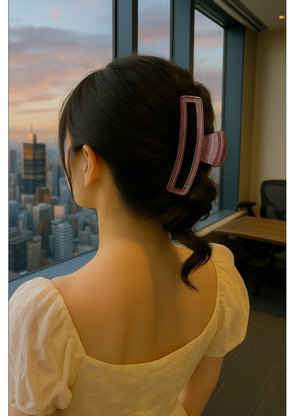 Simli Gül Kurusu Renk Eliptik Model Mandal Toka 11 cm - Şık ve Dayanıklı fiyatları