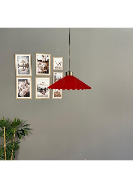 Avilla Kırmızı Metal Tekli Avize Ince Eskitme Başlık Rustik Mutfak Modern Sarkıt Aydınlatma modelleri