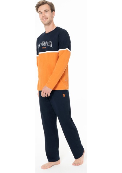 Erkek Bisiklet Yaka Uzun Kollu Pijama Takımı S26952 Rahat Kumaş Cepli fiyatları