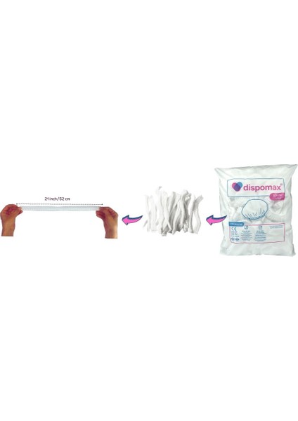 Tek Kullanımlık Bone-Ekstra Büyük Bone -Tela Bone 52X52 Cm-Bone 100'LÜ Paket modelleri
