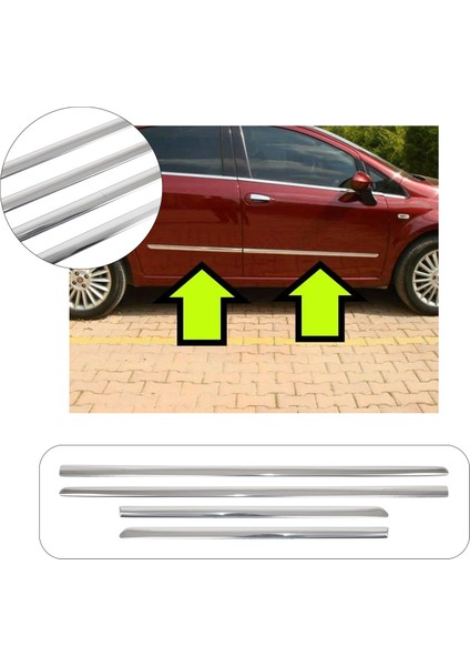 Fıat Lınea 2007 Yan Kapı Çıtası 4 Pcs. P.çelik