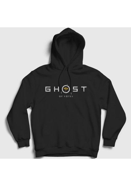 Unisex Siyah Logo Oyun Ghost Of Yotei Kapüşonlu Sweatshirt