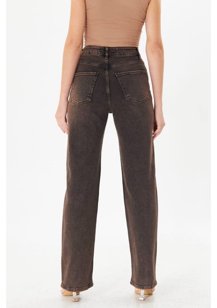 Kadın Kahverengi Full Leght Kesim Jeans Denim Likralı fırsatları
