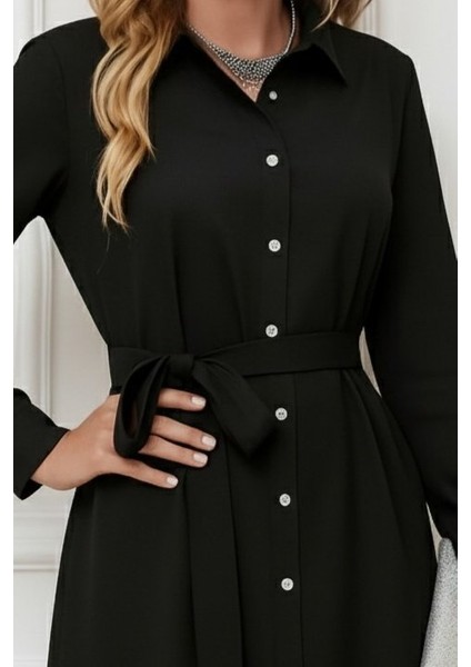 Eyesof Kadın Uzun Kollu Ön Kısım Kısım Arka Kısım Uzun Trikoton Gömlek Elbise fiyatları