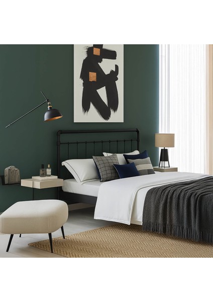 Odin-S Çift Kişilik Metal Karyola-Siyah (Ahşap Latalı) fiyatları