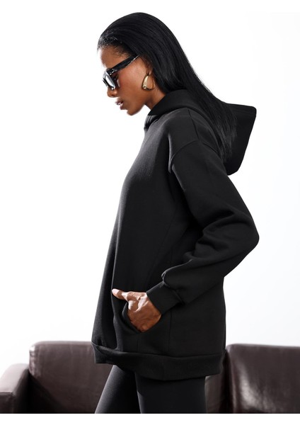Siyah Kapüşonlu Sweatshirt 4447 indirimleri