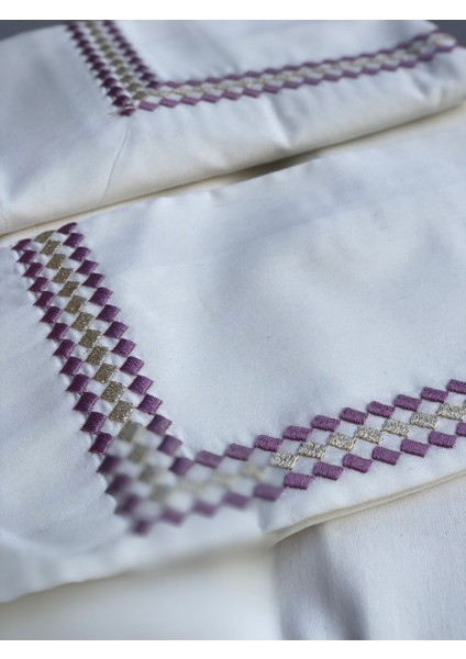 %100 Organic Pamuk Jakarlı - Estetik Zarif Nakış Işlemeli Terra Serisi Pike Takım(3renk Seçenneği) indirimleri