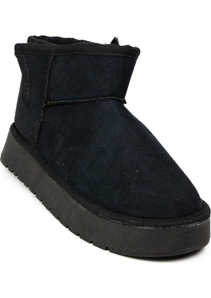 026 Siyah Süet Kürklü Kız Çocuk Bot