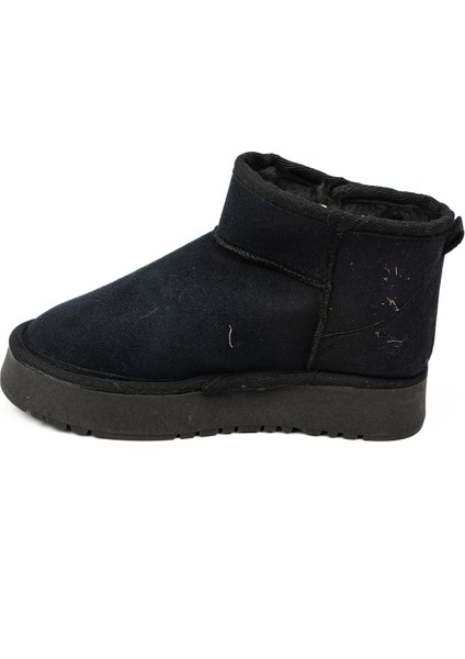 026 Siyah Süet Kürklü Kız Çocuk Bot modelleri