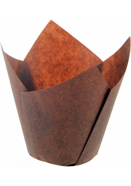 Kademeli Tulip Kek Kapsülü Kahverengi 160X50 mm – 200 Adet