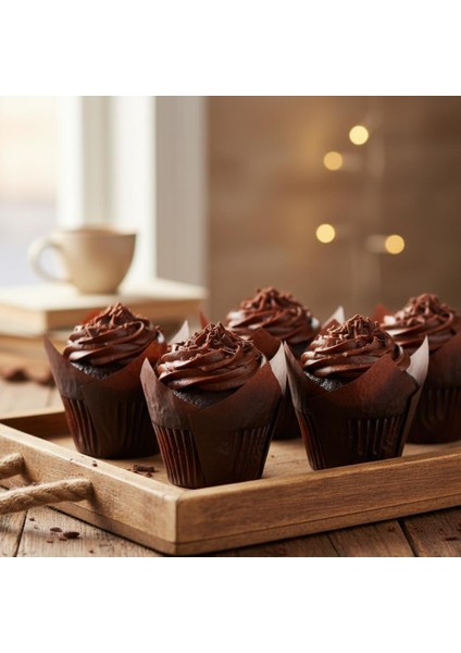 Kademeli Tulip Kek Kapsülü Kahverengi 160X50 mm – 200 Adet fiyatları