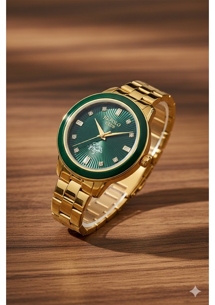 Kadın Kol Saati Yeşil Renk, Yeşil Kadran - Şık Metal Kordon, 2 Yıl Garantili fiyatları