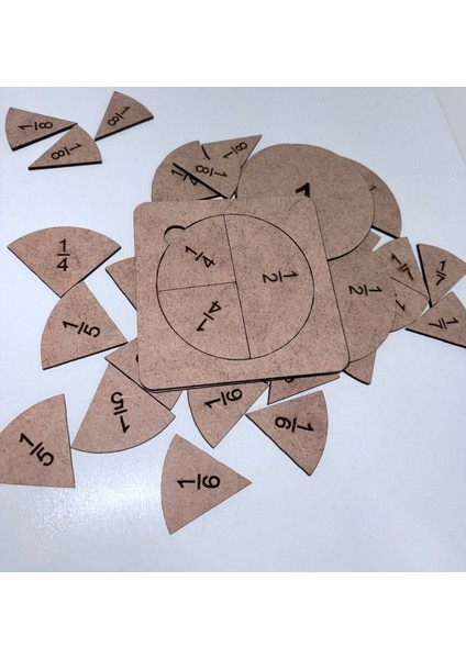 Ahşap Pizza Bölme Çalışma Öğrenme Pekiştirme Dilimleri (37 Parça) modelleri
