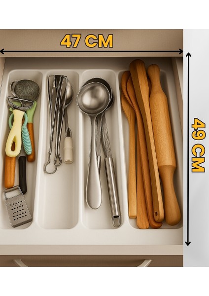 47X49 Beyaz Kaşıklık ve Kepçelik 2'li Set 40X41CM ‘e Kadar Kesilebilir modelleri