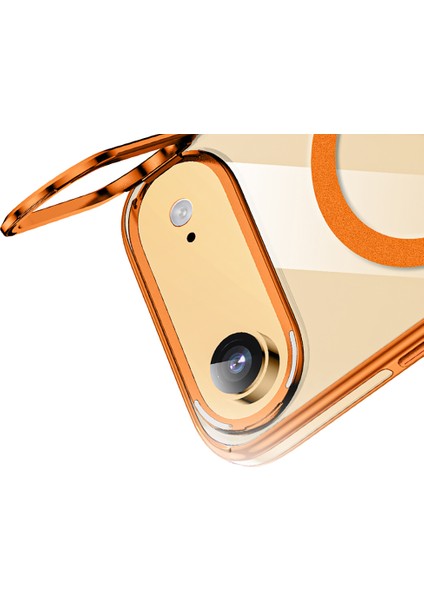 iPhone 17 Air Uyumlu Kılıf Wlons Magsafeli Renkli Çerçeve Standlı Efsane Kapak Turuncu fiyatları