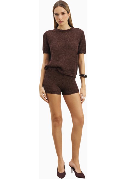 Crochet Knit Mini Kadın Şort Dokulu Açık Örgü modelleri