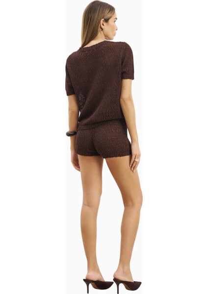 Crochet Knit Mini Kadın Şort Dokulu Açık Örgü fırsatları