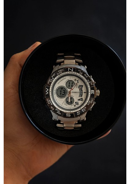 Su Geçirmez Çelik Analog ve Dijital Saat