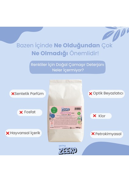 Renkli Çamaşırlar Için Doğal Konsantre Çamaşır Deterjanı - Bitkisel & Mineral Kaynaklı - 40 Yıkama - 1.6 kg fiyatları