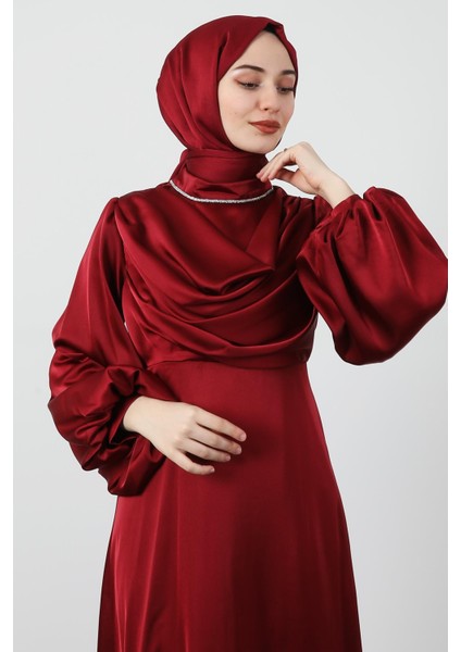 Kuyruklu Degaje Elbise Bordo indirimleri