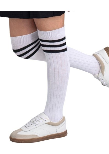 Kız Çocuk Dizaltı Çorap 3 Çift Beyaz-Gri-Siyah modelleri