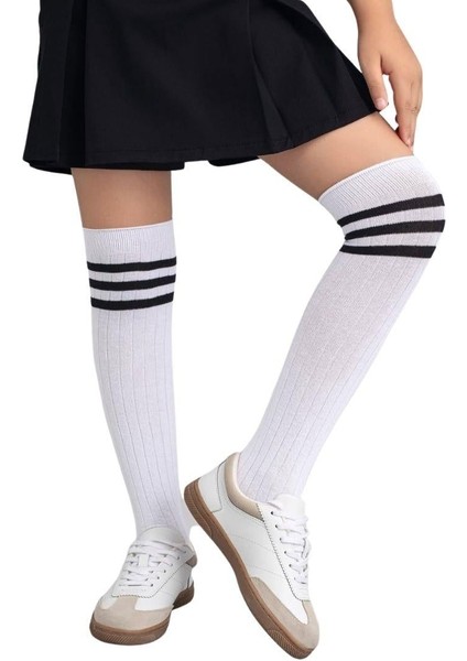 Kız Çocuk Dizaltı Çorap 3 Çift Beyaz-Gri-Siyah fırsatları