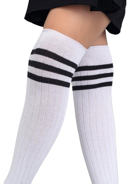 Kız Çocuk Dizaltı Çorap 3 Çift Beyaz-Gri-Siyah indirimleri