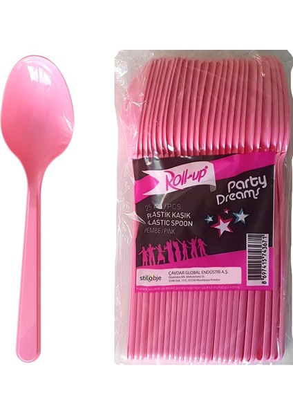Kullan At Renkli Plastik Kaşık 25 Li Lüx