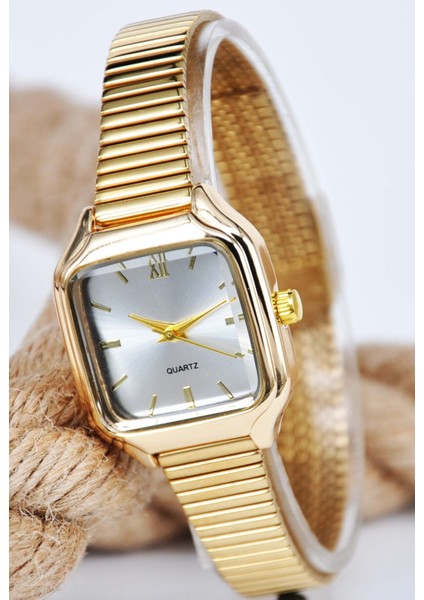 Gold Renk Roma Rakam Çelik Ayarlanabilir Kordon Genç Kız Kadın Kol Saati STA-1216