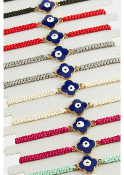 Çiçek Nazar Makrome Örgülü Bileklik