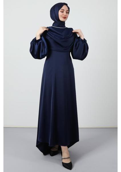 Kuyruklu Degaje Elbise Lacivert fiyatları