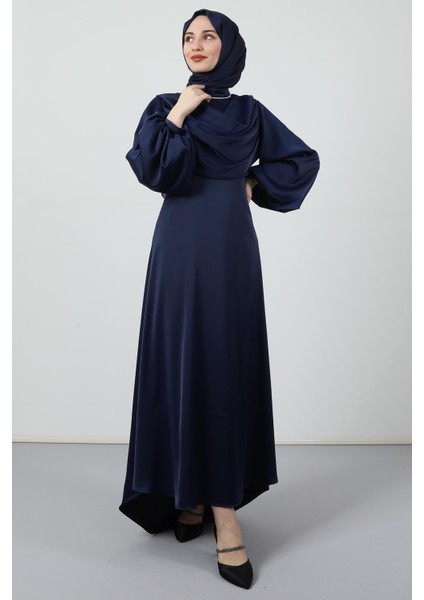 Kuyruklu Degaje Elbise Lacivert modelleri