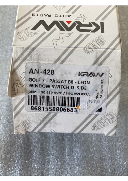 Volkswagen Passat B8 Sol Ön Cam Düğmesi 5G0959857C fırsatları