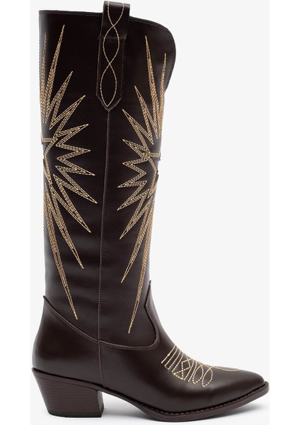 Frea Kahverengi Deri Kadın Çizme